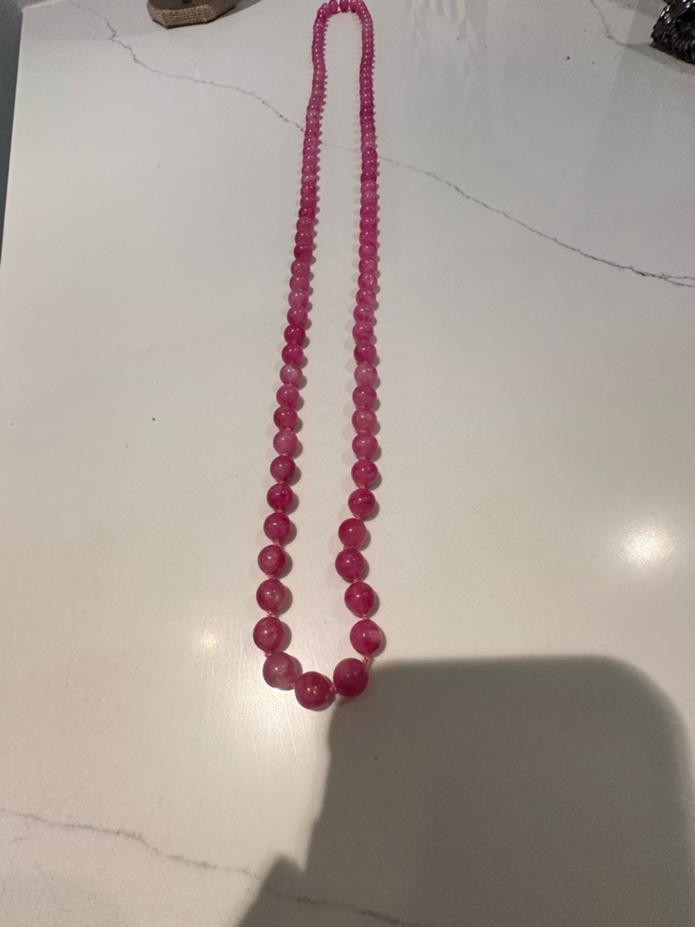 Vintage Pink Beaded Necklace